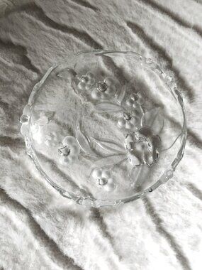 90s Mikasa Crystal 6" Coupe Salad Plate Carmen Rose on Satin Glass #2